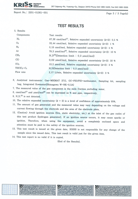 Анализ расхода газа, генерируемых компонентов и количества